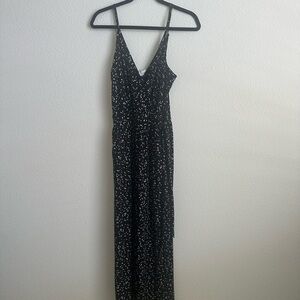 Kaileigh black and cream patterned jumpsuit in size M